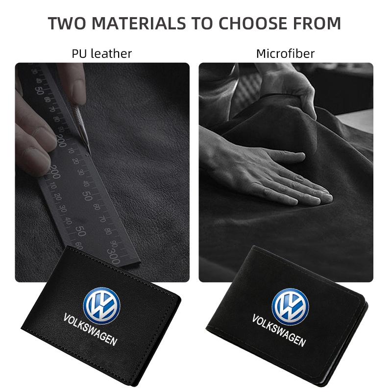 Car Suede Driver License Holder ID Card Bag For Volkswagen VW Rline R GLI Golf Amarok Phaeton T-Cross Tiguan BA5