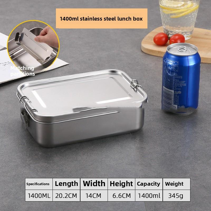 Stainless Steel Bento Box Metal Lunch Box Food Storage Containers with Lockable Clips Lunch Snack Boxes for Work,School