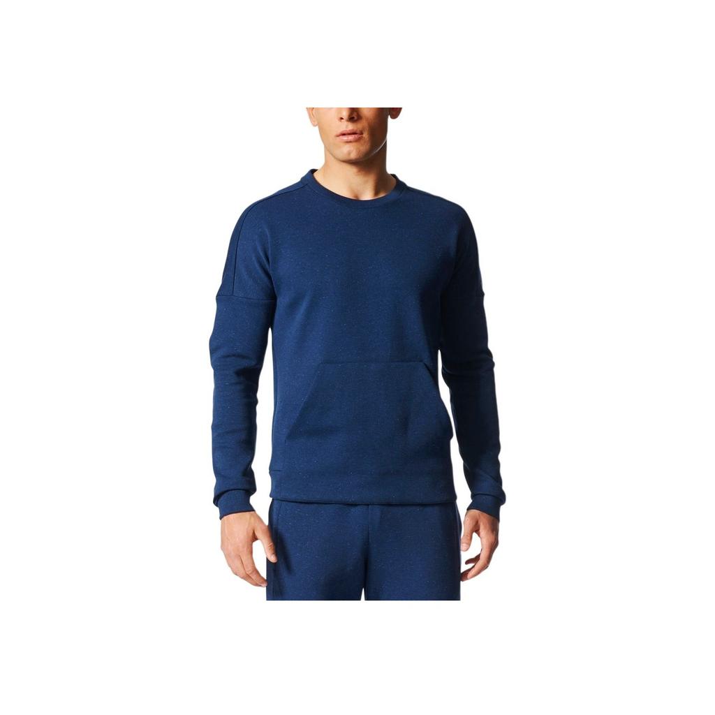 Adidas Sports Lifestyle Series Comfortable Soft Crew Neck Pullover Long Sleeve Sweatshirt Men Sweatshirt Navy-Blue CF2405