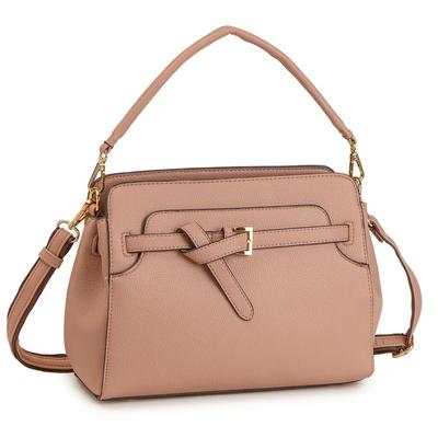Pragma Women's Shoulder Bag, Crossbody Bag, Lightweight, 2-Way Tote Bag, Elegant Design with Belt and Faux Leather… (Pink)