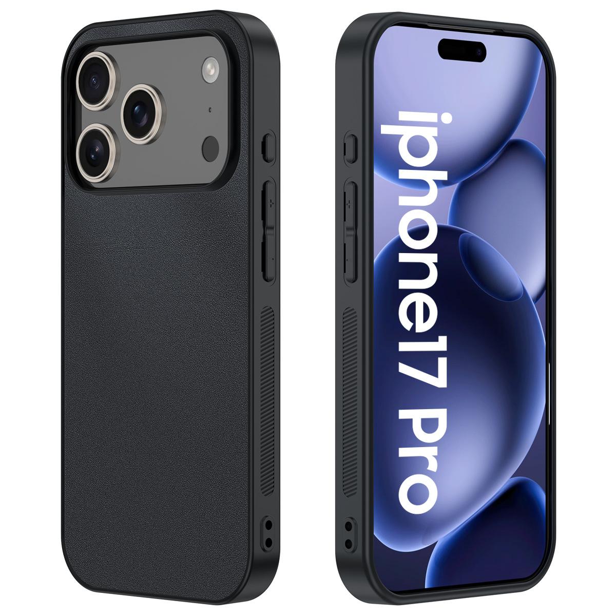 Compatible with Apple 17 Pro series phone cases, lamb leather, Kevlar ruffle texture, shockproof full-coverage, 16 ultra-thin protective cover Apple 17