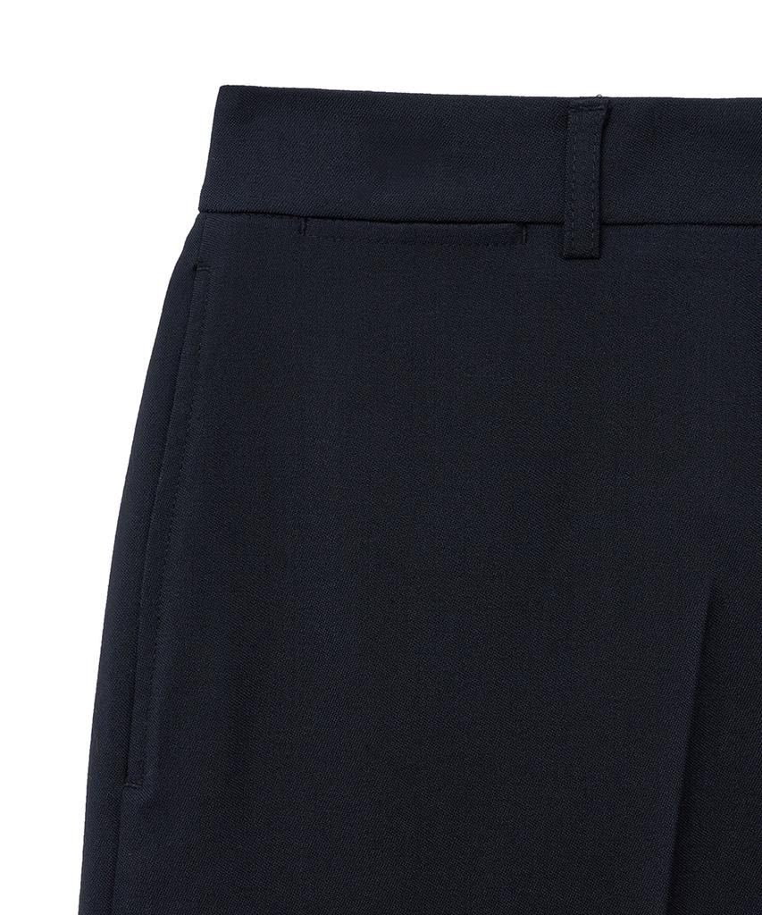 NOIRER Lux Wool Wide Slacks (Navy)