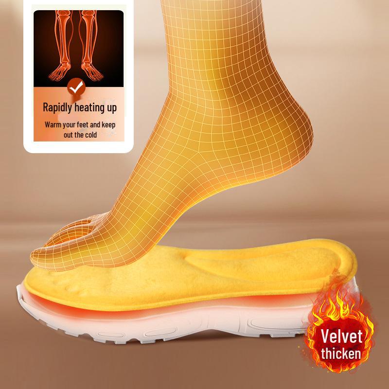 Palmilhas autoaquecidas unissex: Palmilhas de veludo quentes para o inverno, que absorvem o suor, desodorizam, são macias e aliviam a dor