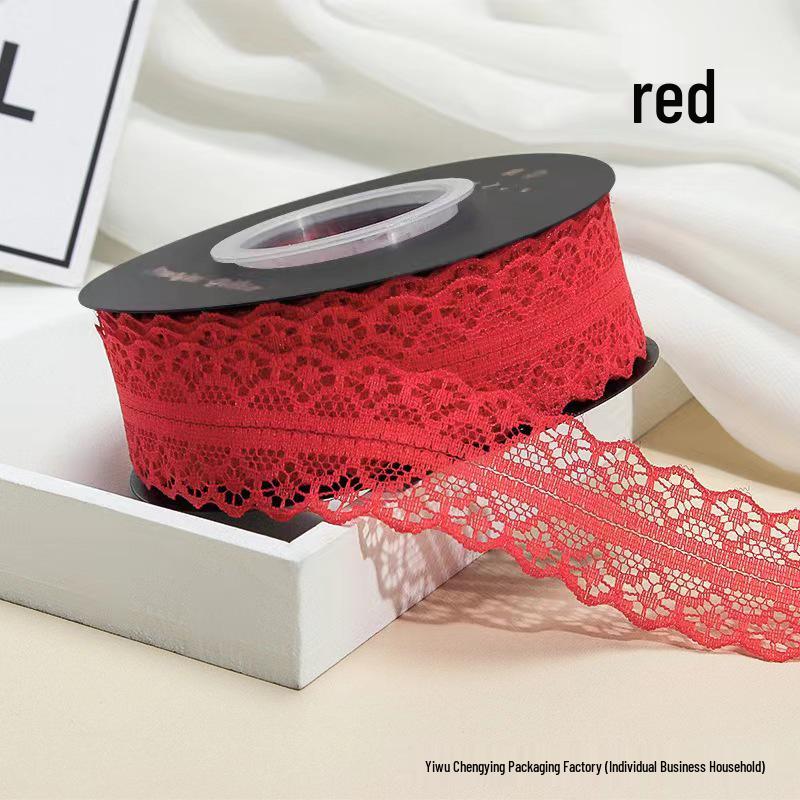 3cm Lace Edge Ribbon for Bouquet & Cake Decor, DIY Bow Streamer - Flower Design 25 & 50 Size