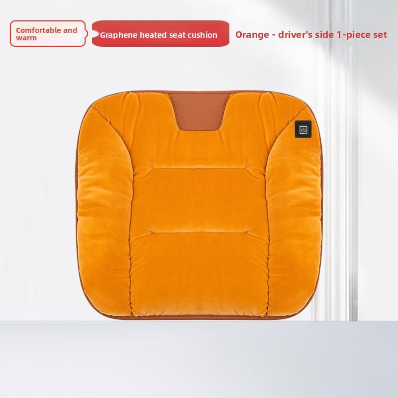 Graphene Car Heating Seat Cushion Winter Plush Car Seat Cushion Office Warm Seat Electric Heating Car Decoration