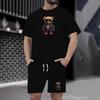 Men's Summer Casual Round Neck Mesh T-shirt & Shorts Set