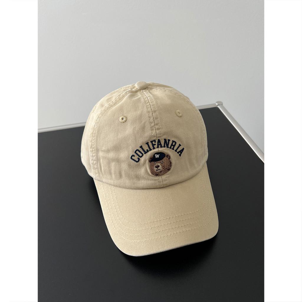 Bear Embroidered Colifanria Baseball Cap With Adjustable Sun Protection Outdoor