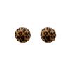Vintage Maillard Leopard Print Flocking Stud Earrings Women's Light Luxury Earrings Autumn and Winter Ear Jewelry