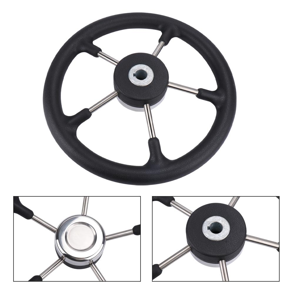 Boat Accessories Marine 13 Inch stainless steel 5 Spoke Destroyer Steering Wheel with Black Foam