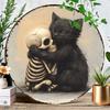 Metal Poster Wall Art Black Cat Skull Vintage Sign for Bar Home Decor