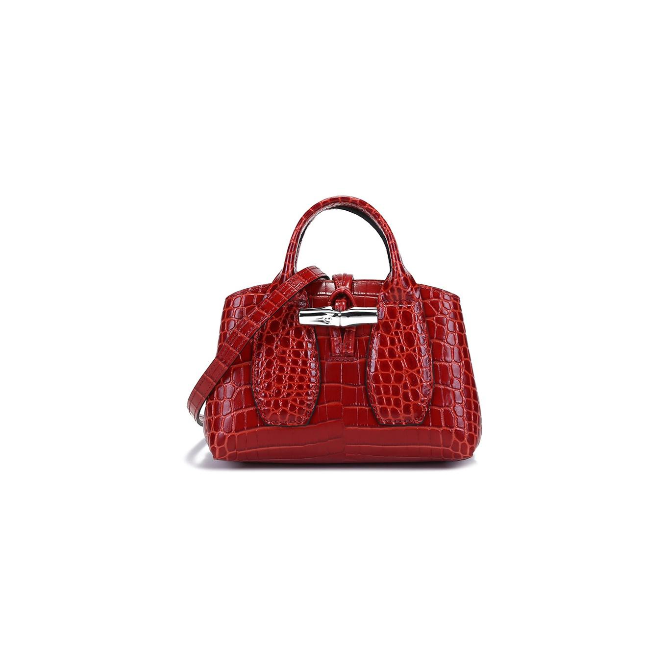 

Longchamp Le Roseau Fashion Leather Tote Bag Women handbags Orange 10057HTSH21 Basic Set (Bag+Dust Bag)