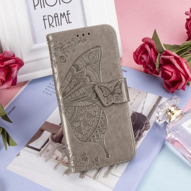 

Кожаный чехол-кошелек с тиснением бабочки для Iphone 13 Pro Max 13 Mini 12 Pro Max 11 Pro Max Se 2020 X Xs Xr Xs Max 8/76/6s Plus iPhone 6S Plus серый