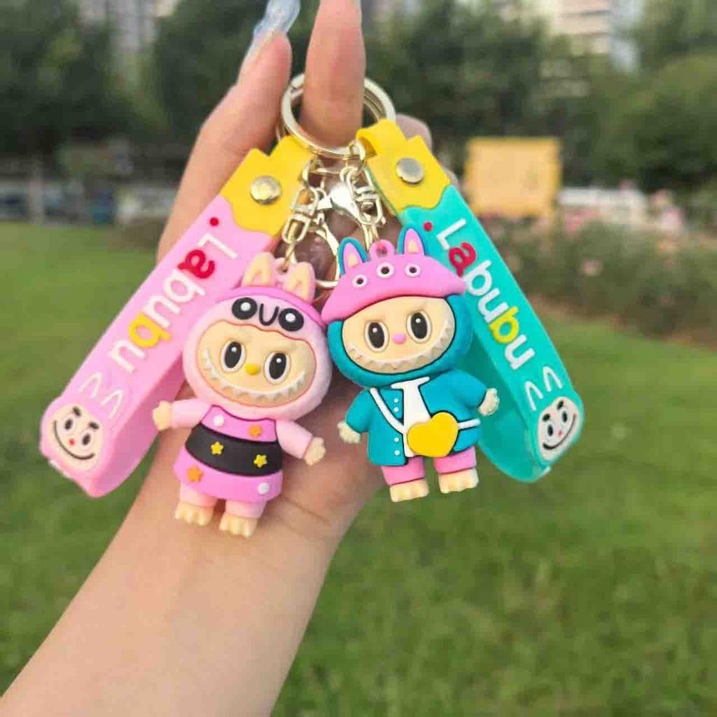 Cross Border Couple Labubu Keychain Lamb Pendant Doll Cute Bag Decoration