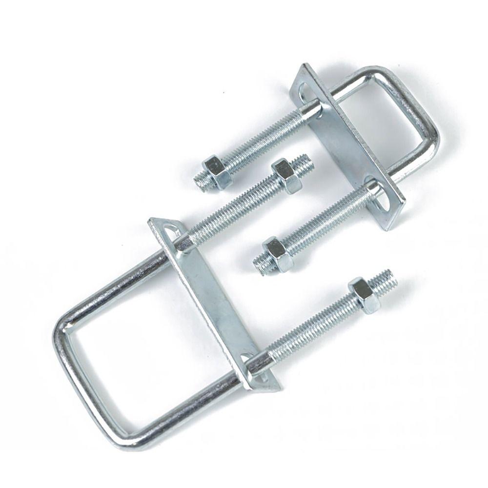1Pcs New Galvanized Q235 Carbon Steel M8 Square Tube Clamp With Baffle Screws Pipe U-clamp Square Bolt for Square Tube