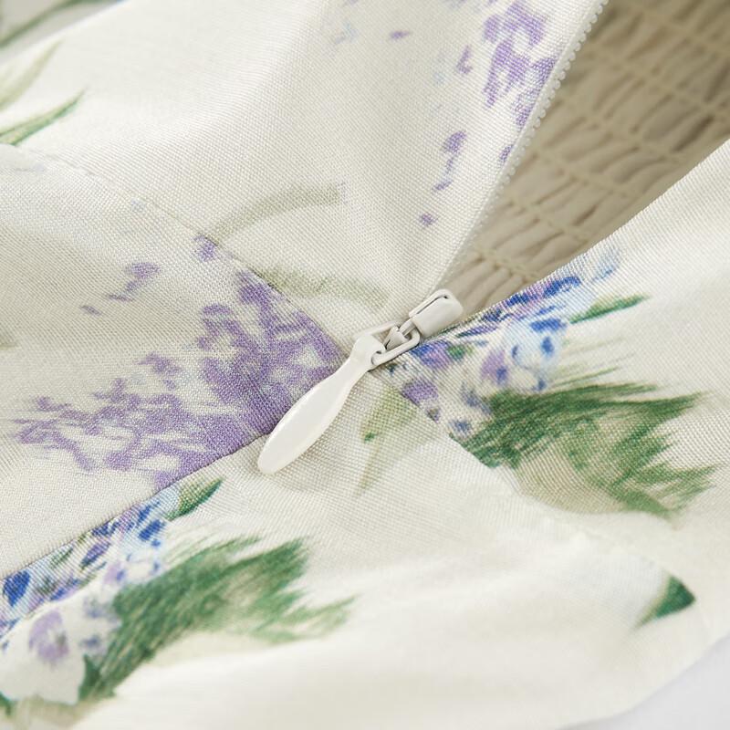 PEACEBIRD Women's Floral Puff Sleeve Mini Dress