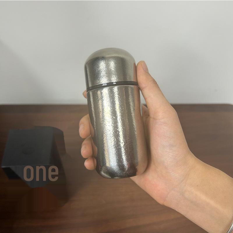 Pure Titanium Mini Thermos Cup: Capsule Tea, Coffee & Straw Mug