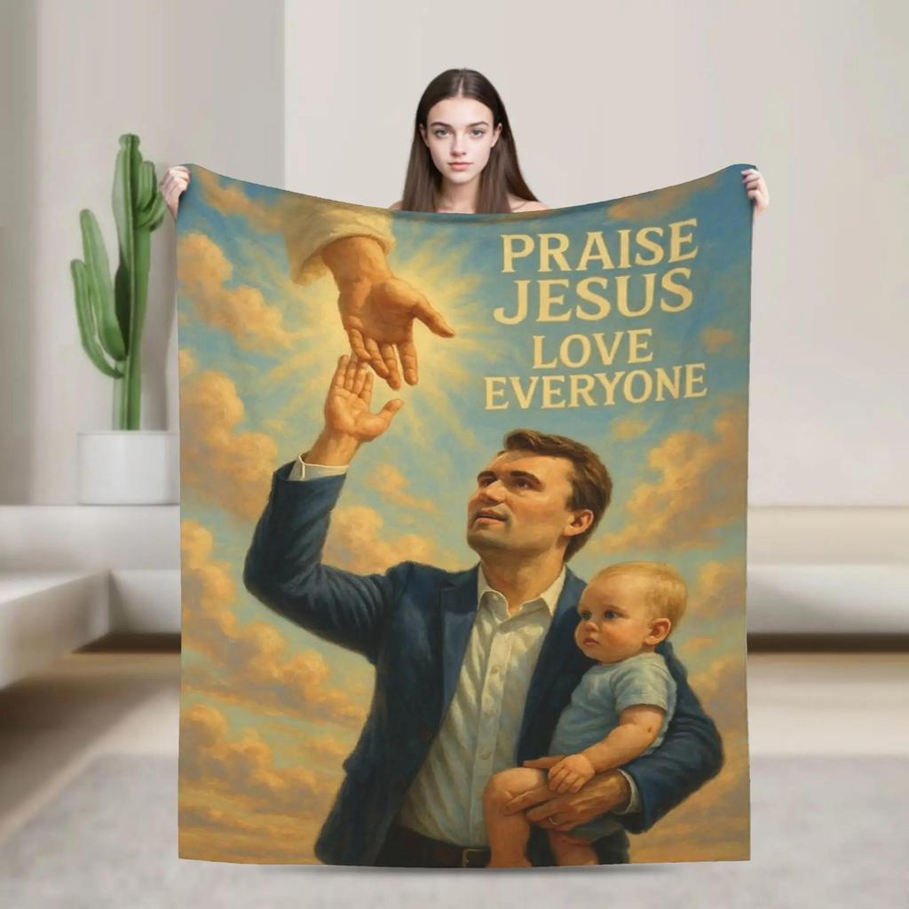 Coperta Plaid Calda Morbida in Flanella per Ragazzo Ragazza Charlie Kirk Regalo di Compleanno Viaggio Copri Copriletto Divano Stampato