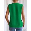 VEZFAA Women's Fashion Casual Summer Spring Solid Color Print Sleeveless V-Neck Blouses & Shirts