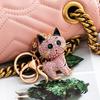 Karikatür Kedi Kolye Anahtarlık Köpüklü Renkli Rhinestones Kakma Araba Anahtarlık Sırt Çantası Çanta Charm Anahtarlık