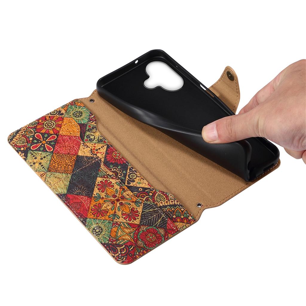 For iPhone 16 Plus Case Flower Printing Stand PU Leather Protective Phone Cover