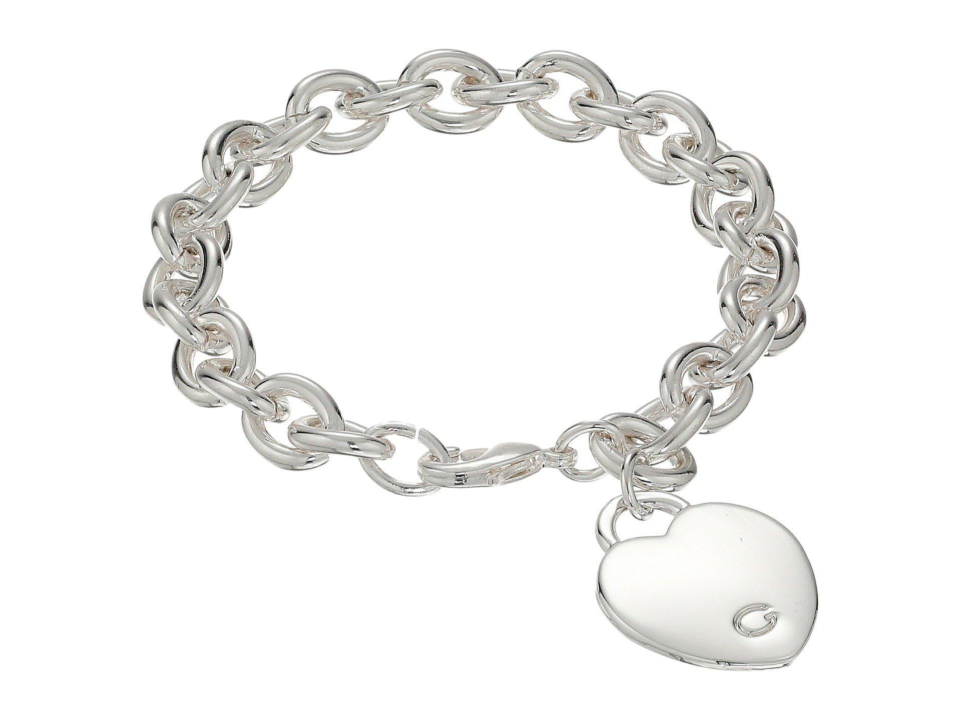 

GUESS G Logo Heart Link Metal Basic браслет, серебряный