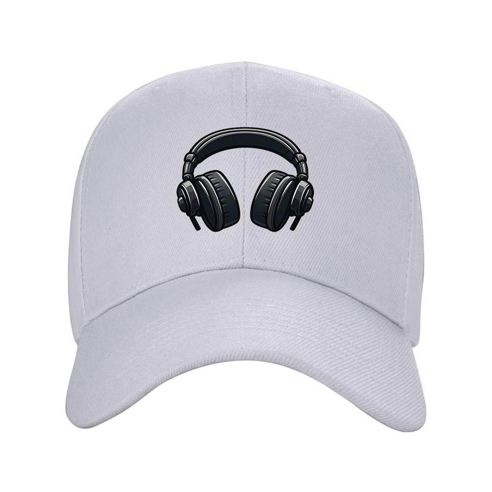Headphones Graphic Baseball Cap Unisex Polyester Cool Music DJ Adjustable Outdoor Sports Cap