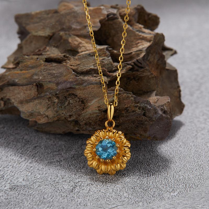 Multi-Color Treasure Earrings S925 Sterling Silver Natural Topaz Peridot Garnet Flower Stud Earrings Women