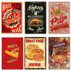 Great Food Vintage Metal Signs Pizza Zone Plaque Pub Bar Home Decoration Best Homemade Posters Italian Pizza Wall Art Plate