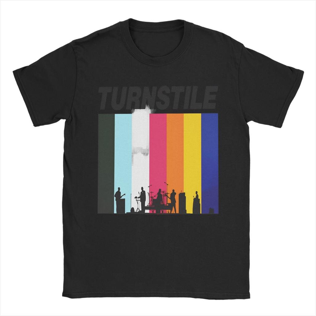 Turnstile DOUBLE RAINBOW T Shirt for Men Cotton Leisure T-Shirts Crewneck Tees Short Sleeve Clothes Gift Idea