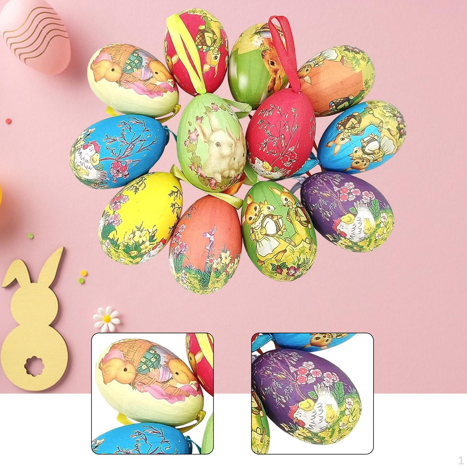 

12 шт. Великодні яйця, підвісні прикраси, підвіски на дерево для вечірки