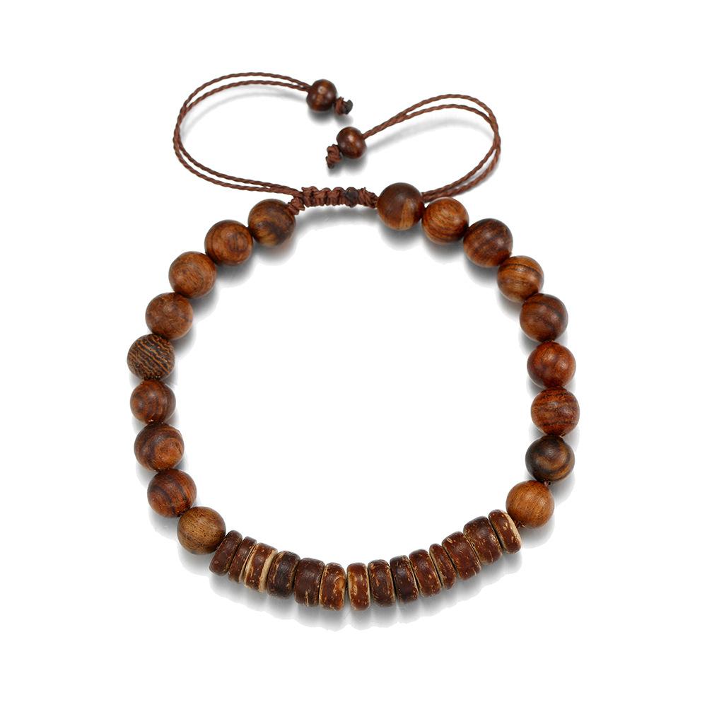 Necklace Accessories Men s Retro Splicing Hip Hop Beaded Necklace Personalized Hip Hop Wood Bead Turquoise Necklace