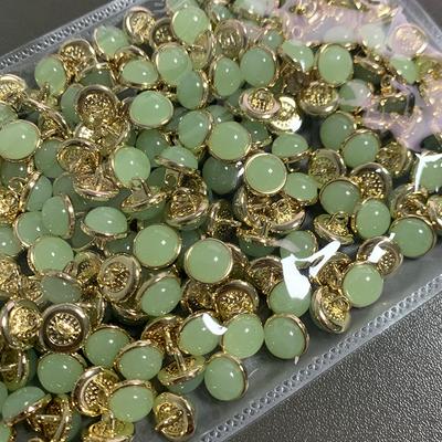 10 Pcs  Beautiful Shank Buttons Gemstone Luster Round Small Metal Buttons Apparel Sewing Accessories