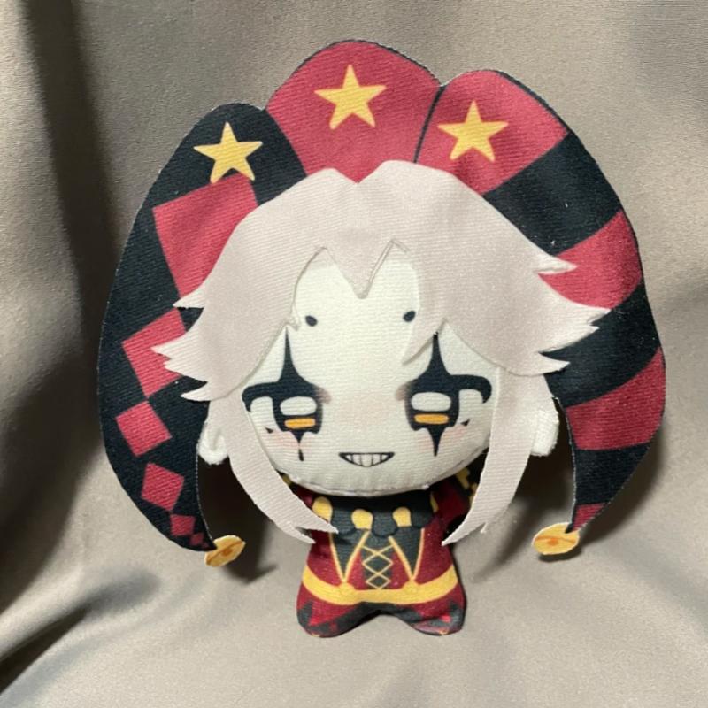 10cm Harlequin Cotton Doll Plush Keychain Handmade Stuffed Toy Bag Charm Creative Holiday Gift Decoration