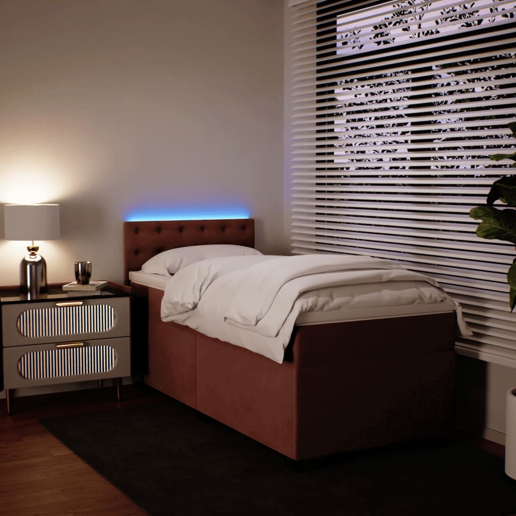 Pink Box Spring Bed with Mattress 100 x 200 cm Velvet