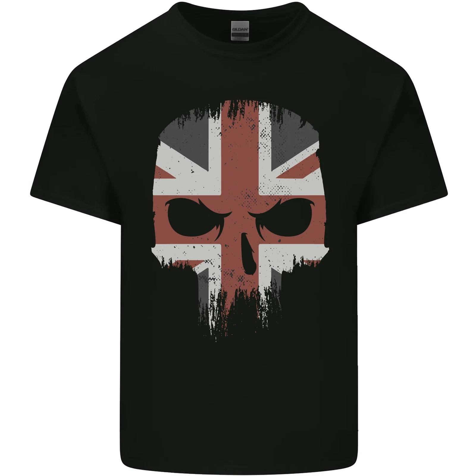 Union Jack Skull British Gym Biker Flag Kids T-Shirt Childrens 3XL