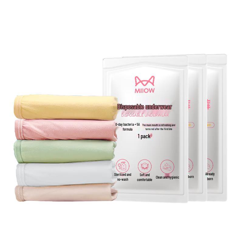 MaoRen Girls  Pure Cotton Disposable Travel Underwear (5-Pack)