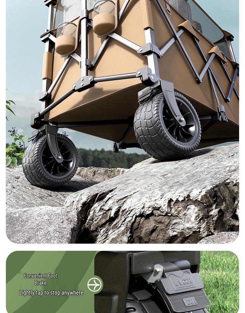 Outdoor Folding Camping Cart with Table and Picnic Storage