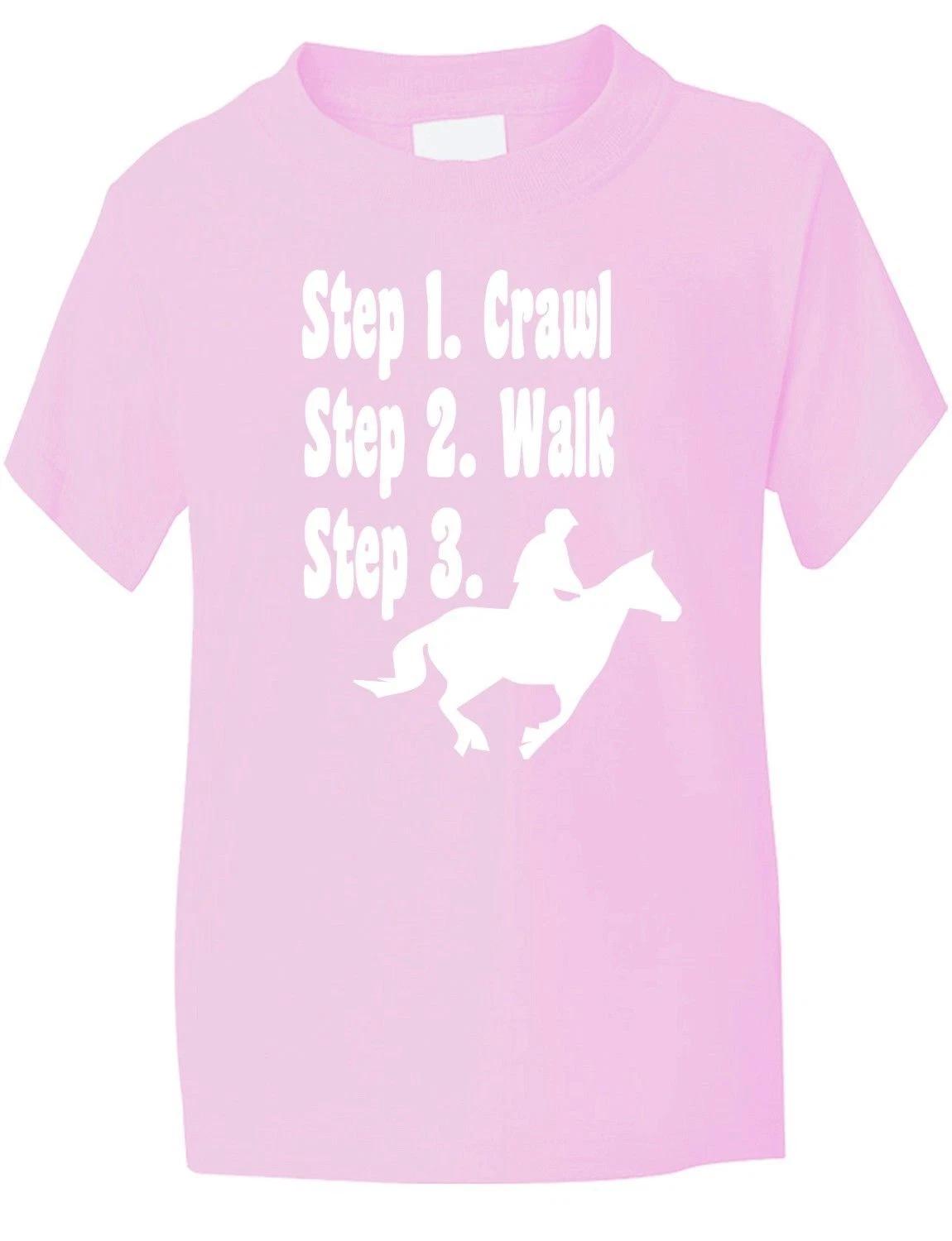 

Steps To a Horse Rider Horse Pony Boys Girls Kids T-Shirt Gift Age 1-13 S