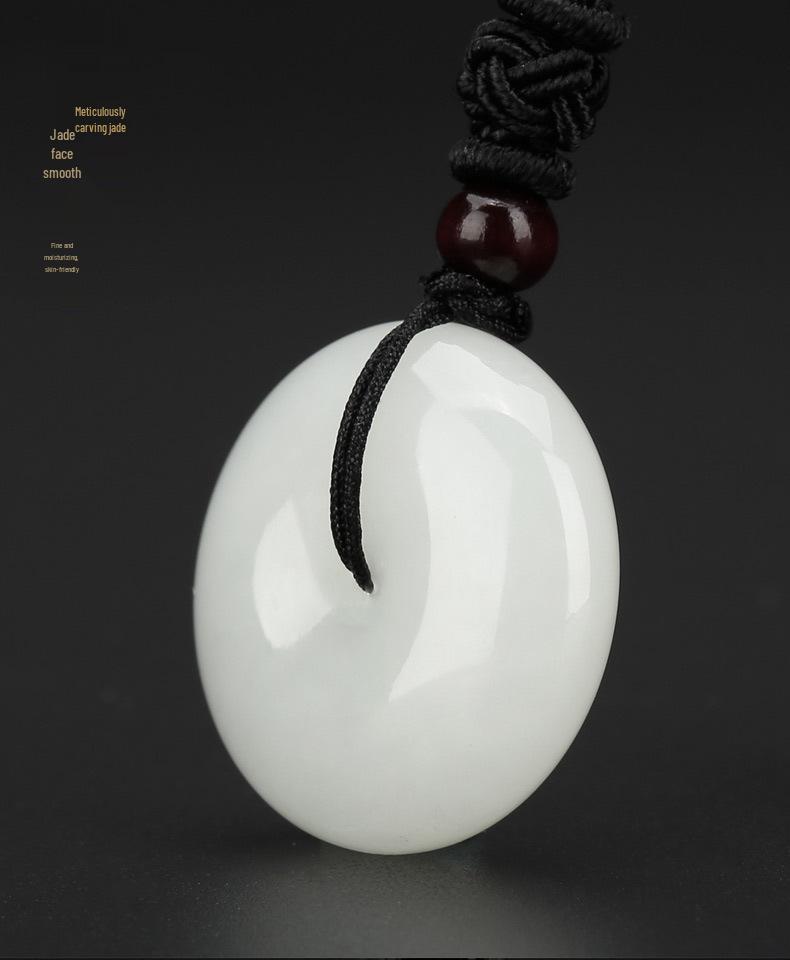 Certified Unisex Hetian Jade Ping'an Pendant