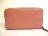 Authentic GUCCI Interlocking G Gold H/W Dusty Pink Leather Round Zip Wallet #a131  Refurbished