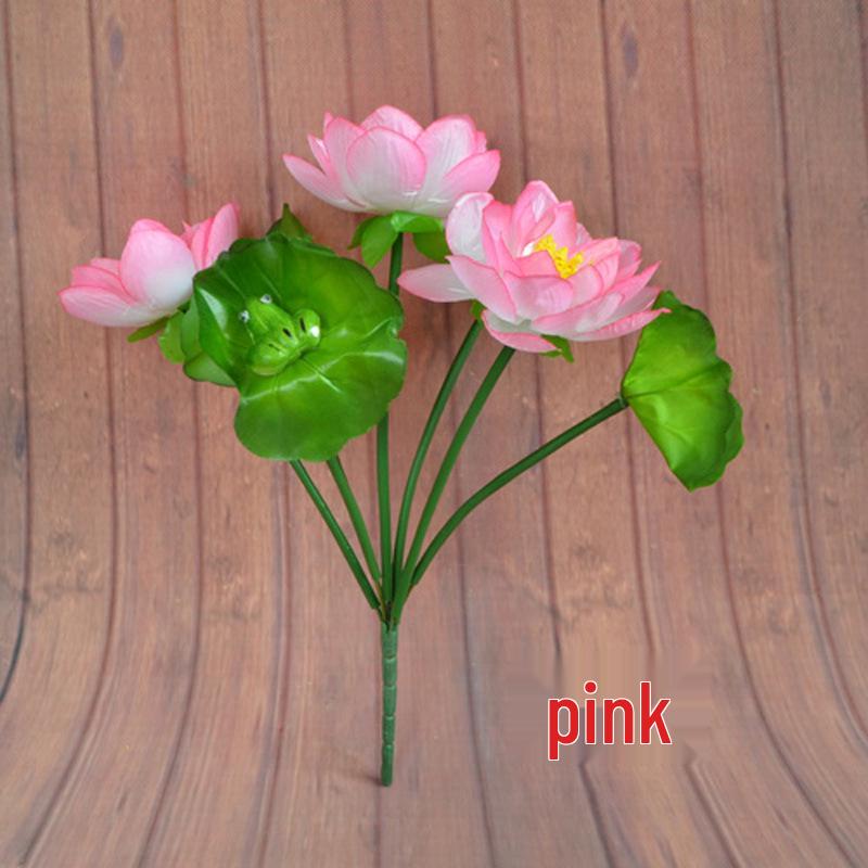 Small 7-Head Lotus Flower Silk Simulation for Buddhist Altar or Living Room Decor
