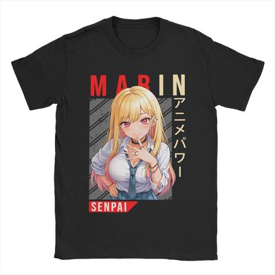 Leisure My Dress-Up Darling Marin Kitagawa T-Shirts for Men Crew Neck 100% Cotton T Shirt Wakana Gojo Anime Tees Gift Clothing