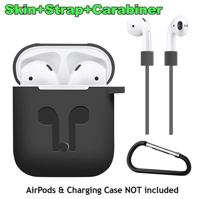 Airpods Protective Case Set Silicone Flip Style Trendy Solid Color