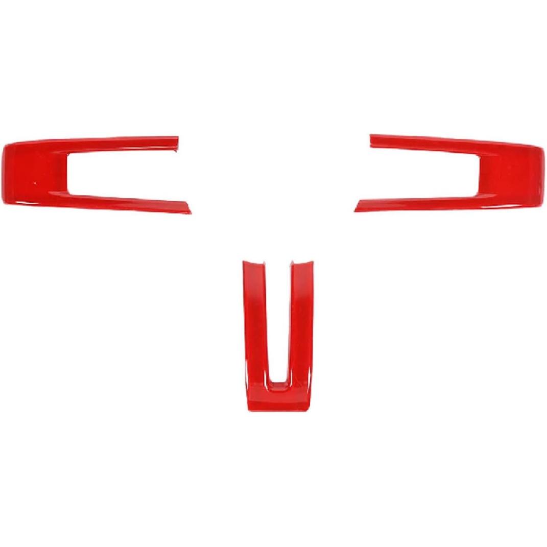 

RT-TCZ Carbon Fiber Steering Wheel Decoration Interior Trim Kit Accessories Compatible with 2009-2013 Ford Mustang красный