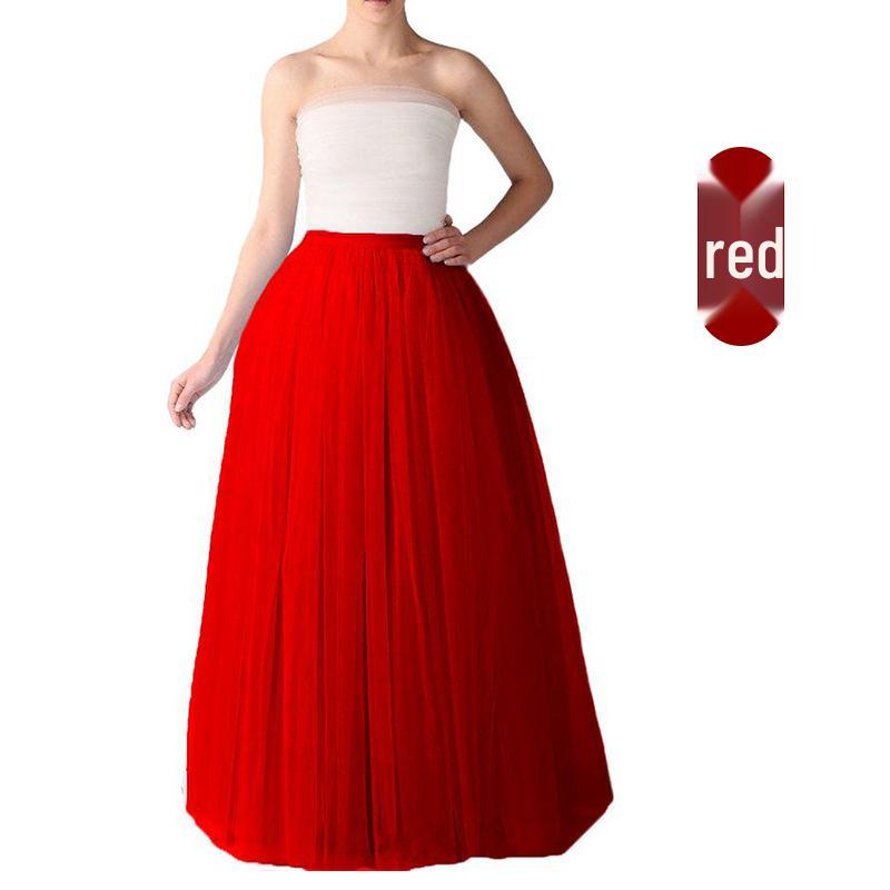 European & American Multi-Color 1-Meter Five-Layer Tulle Puffy Skirt – Adult Mid-Length