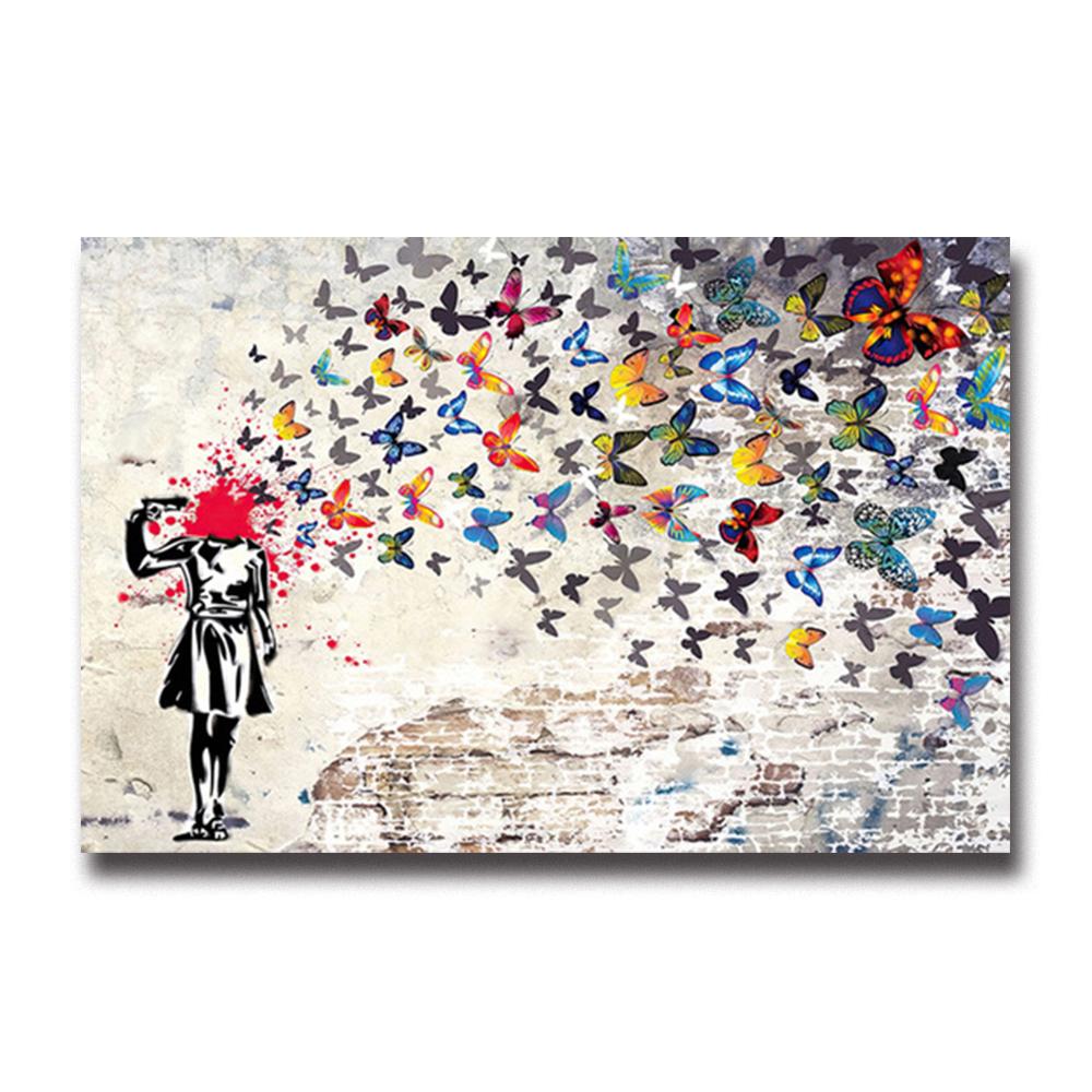 

Абстрактная Девушка Бабочка Воздушный Шар Настенный Художественный Плакат Персонализированный Модный Домашний Декор Комнаты Холст Картина Настенная Картина Печать Произведения Искусства 40X50CM NO FRAME