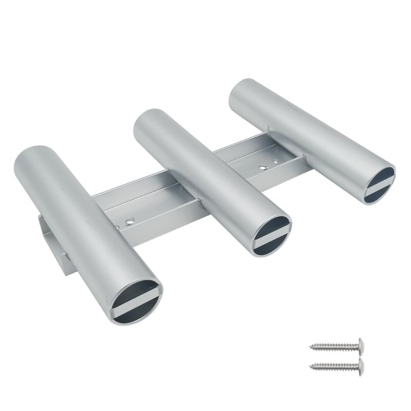 Aluminium Boats Fishing Rod Frame Brackets 3 Rod Tube Fishing Poles Holder for Boats Marine Fishing Box Kayak Yachts 1