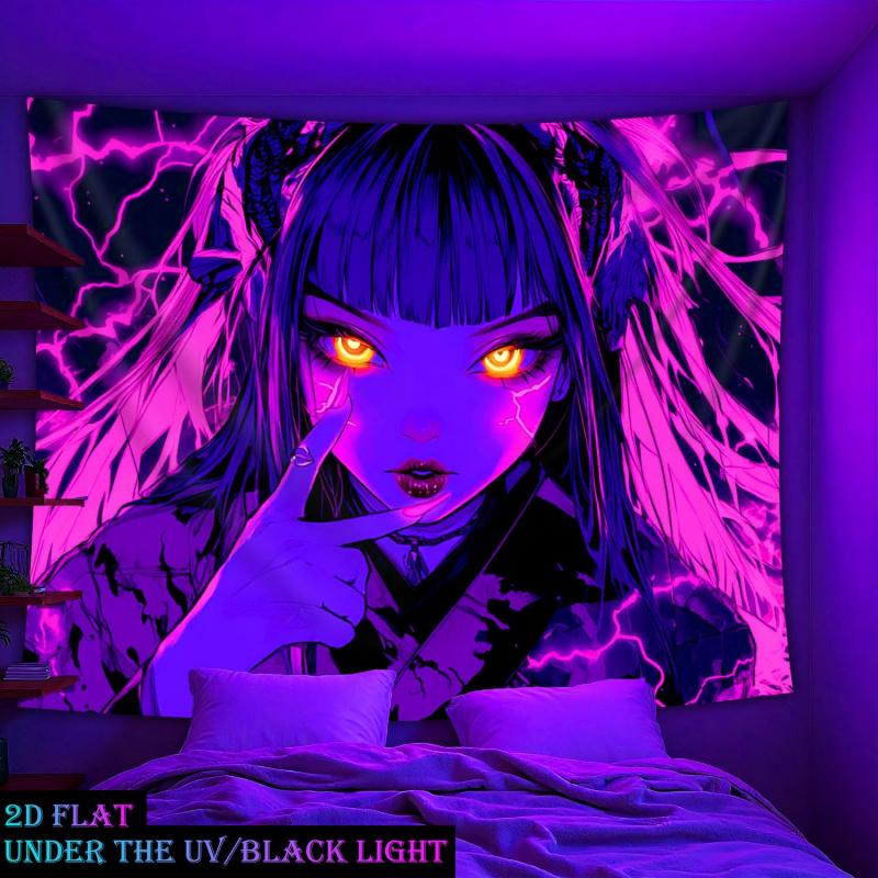 VIKAMA Cyber Dark Girl Tapestry Atmosphere Ins Style Esports Room Bar Live Room Room Room Decoration Home Decoration