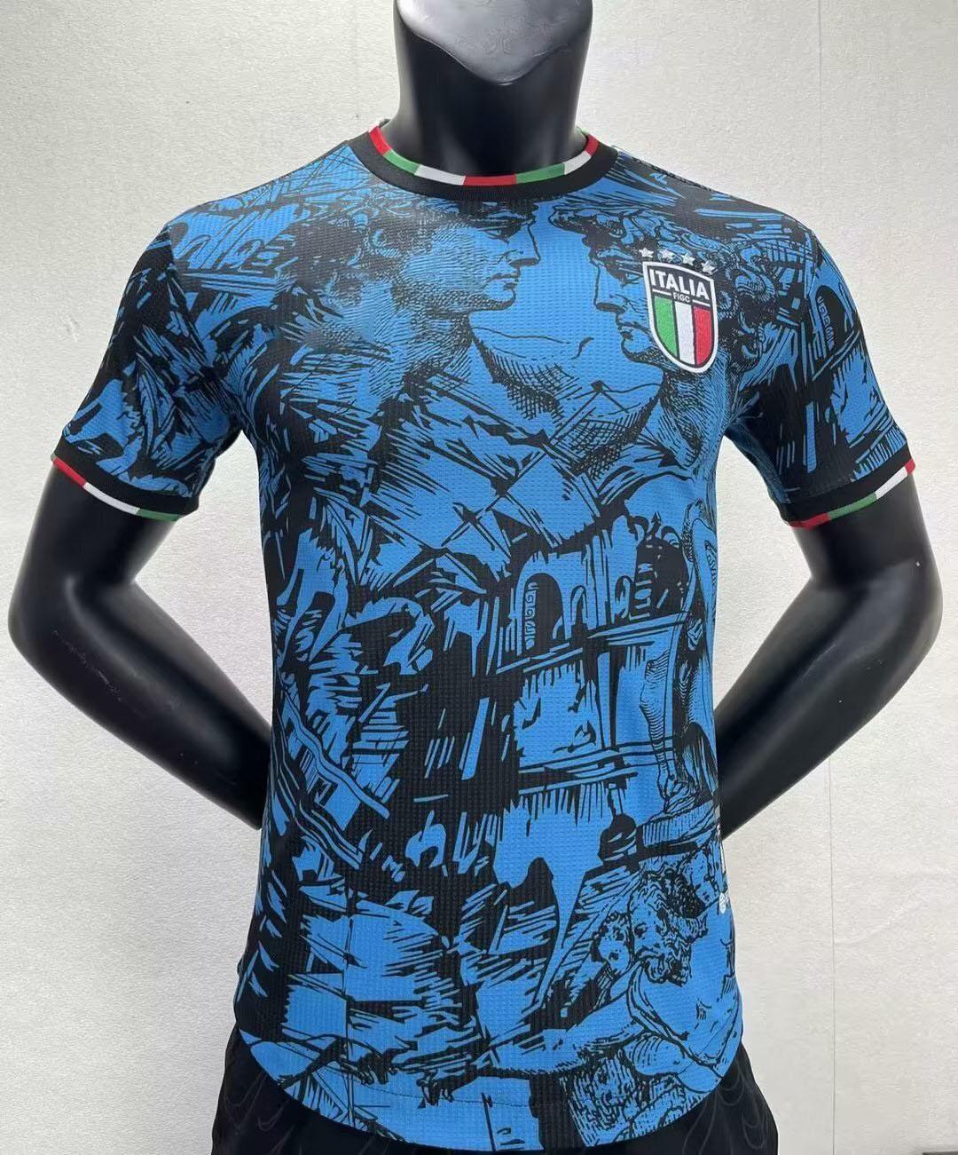Italy National Team 2026 Football Jersey - Player Version, Customizable with Number Small
