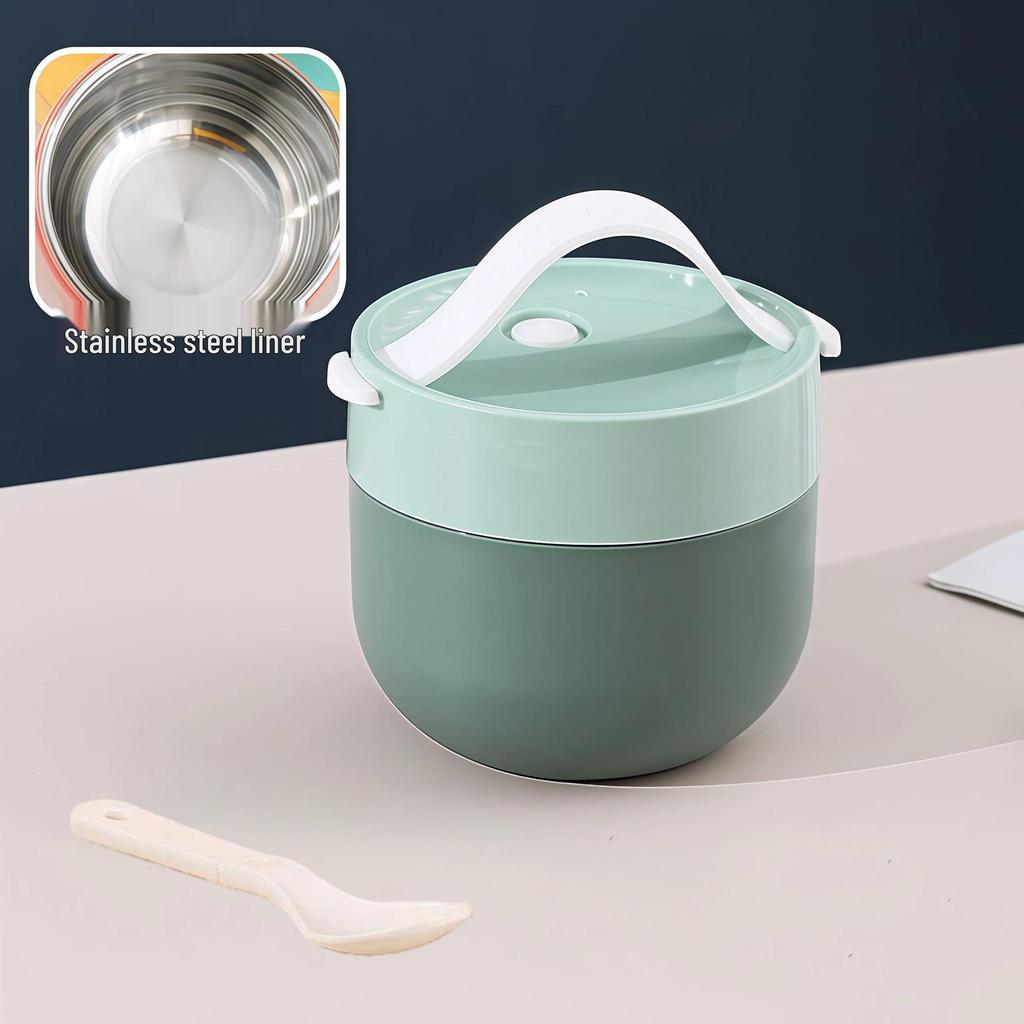 Portable Insulated Stainless Steel Soup Bowl with Spoon for Office, Students, and Children